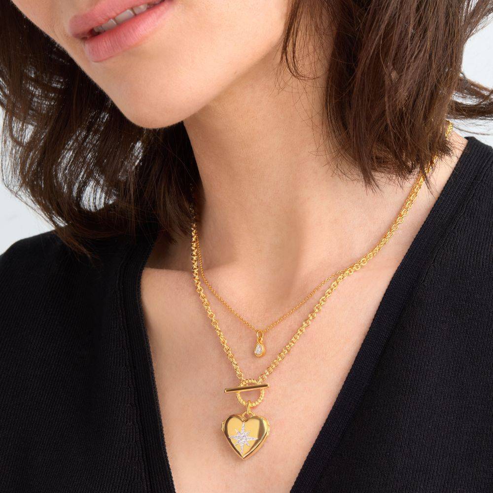 Stella Heart Photo Locket in Gold Finish-3 Stella Heart Photo Locket in Gold Finish-3 product photo
