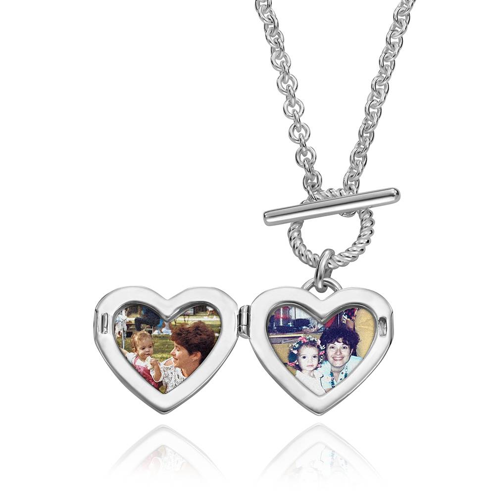 Stella Heart Photo Locket in Silver Finish-1 Stella Heart Photo Locket in Silver Finish-1 product photo