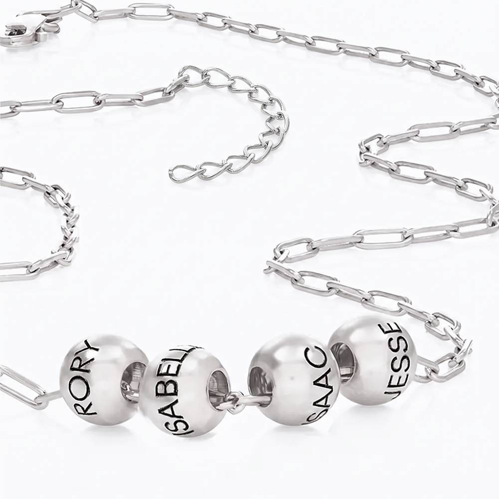 The Balance Bead Necklace in Silver - theo grace