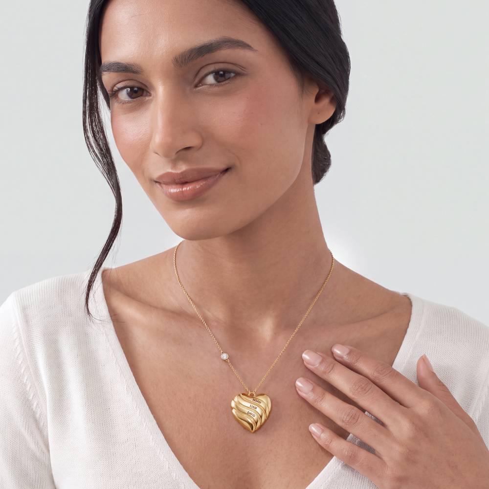 The Sweet Love Heart Necklace in Gold Plating with 0.10CT Diamond-4 product photo