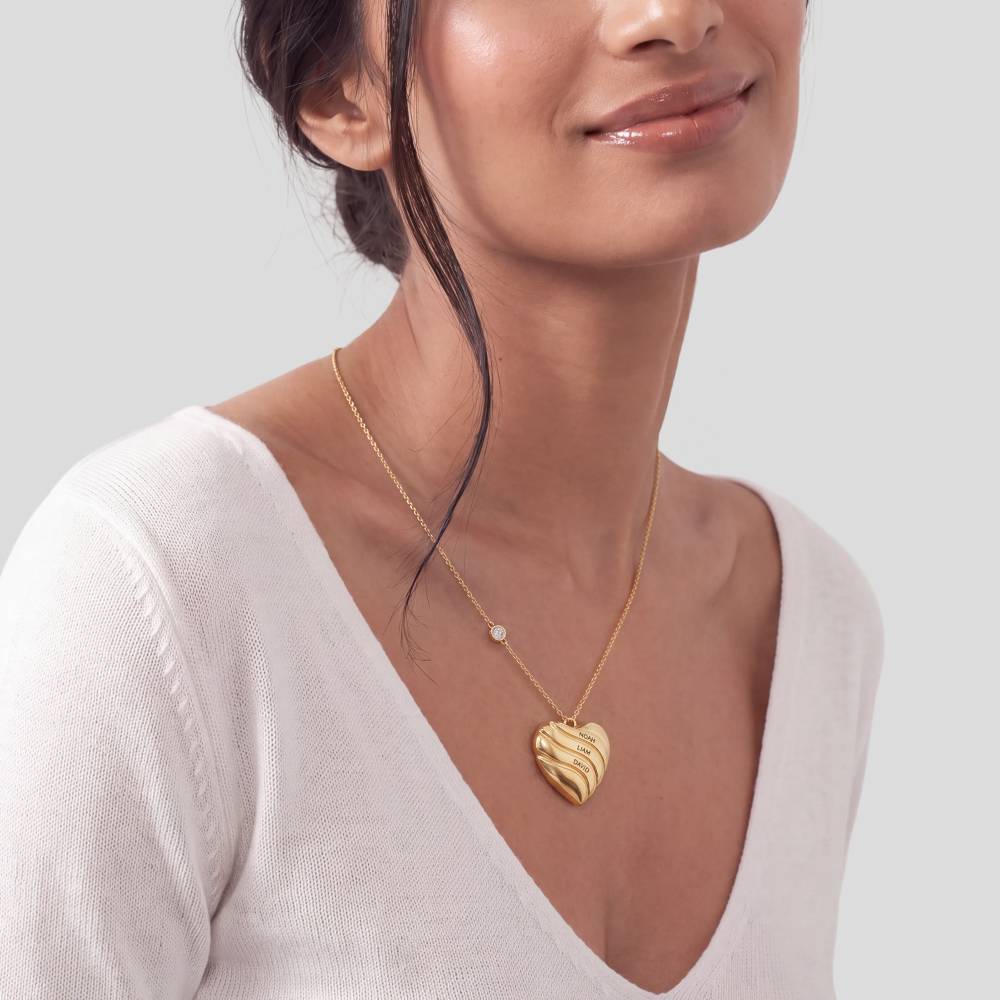The Sweet Love Heart Necklace in Gold Plating with 0.10CT Diamond-5 product photo