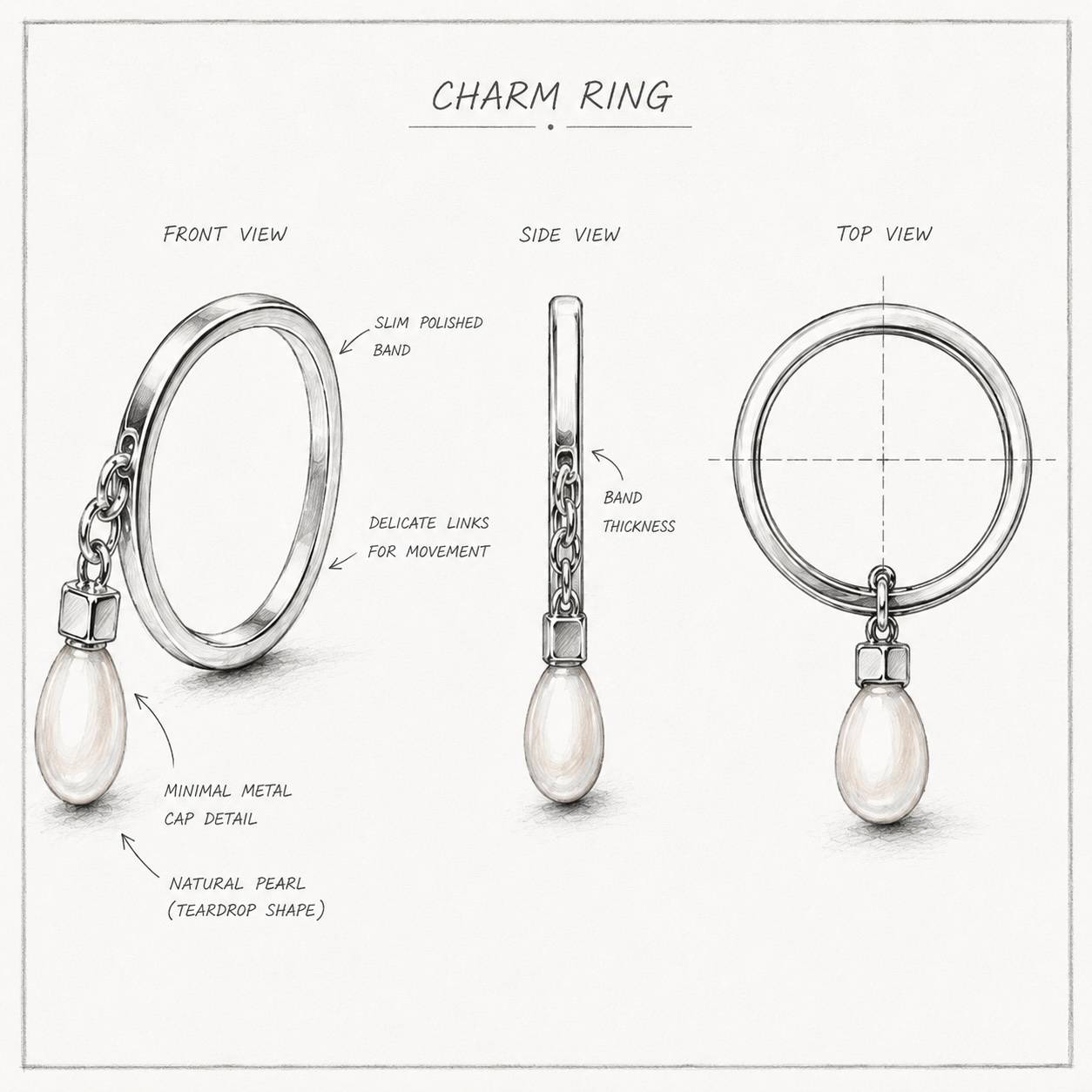 The Finishing Touch Pearl Ring in Silver-5 The Finishing Touch Pearl Ring in Silver-5 product photo