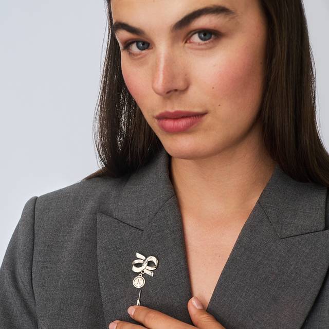The Heritage Monogram Pin in Silver - theo grace