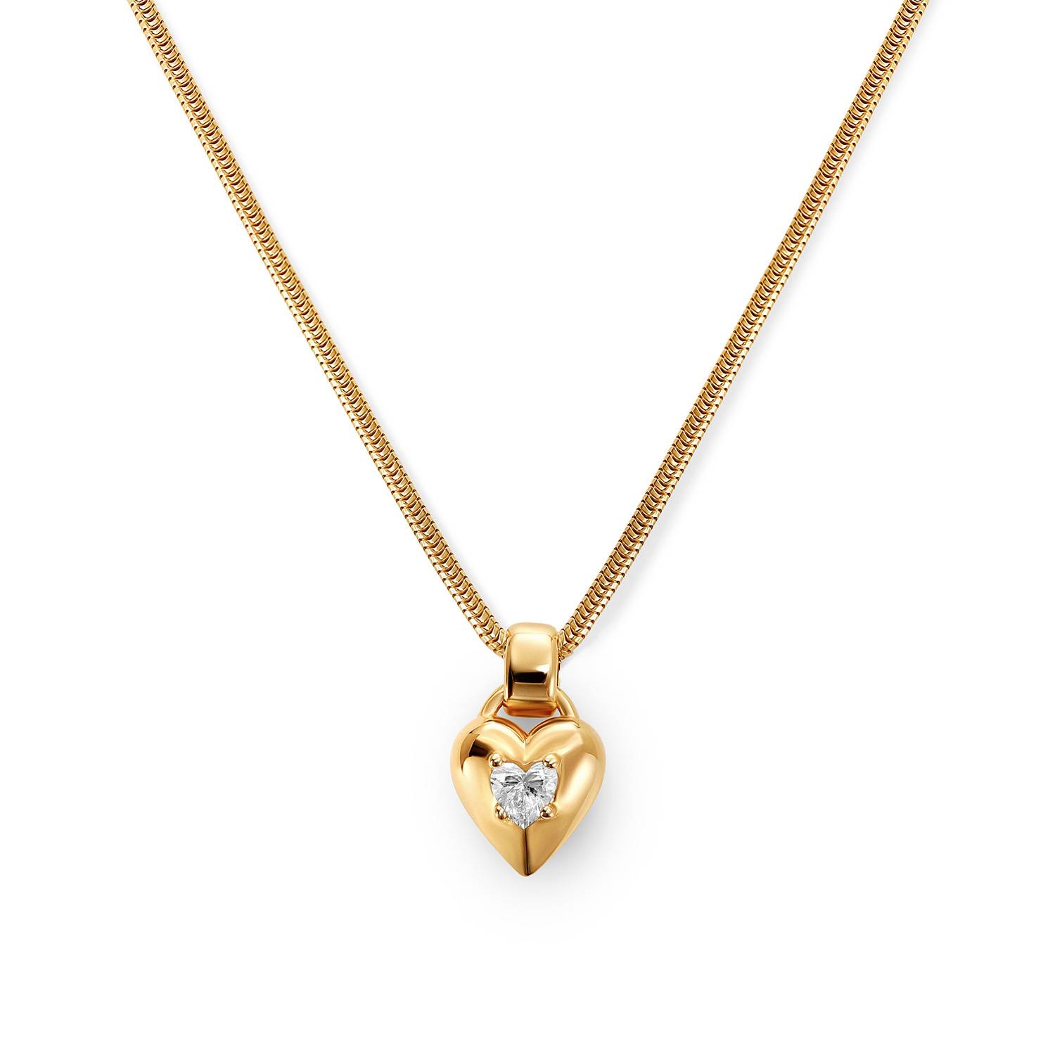 The Icon Heart 0.25CT Diamond Snake Chain Necklace in Gold-3 product photo