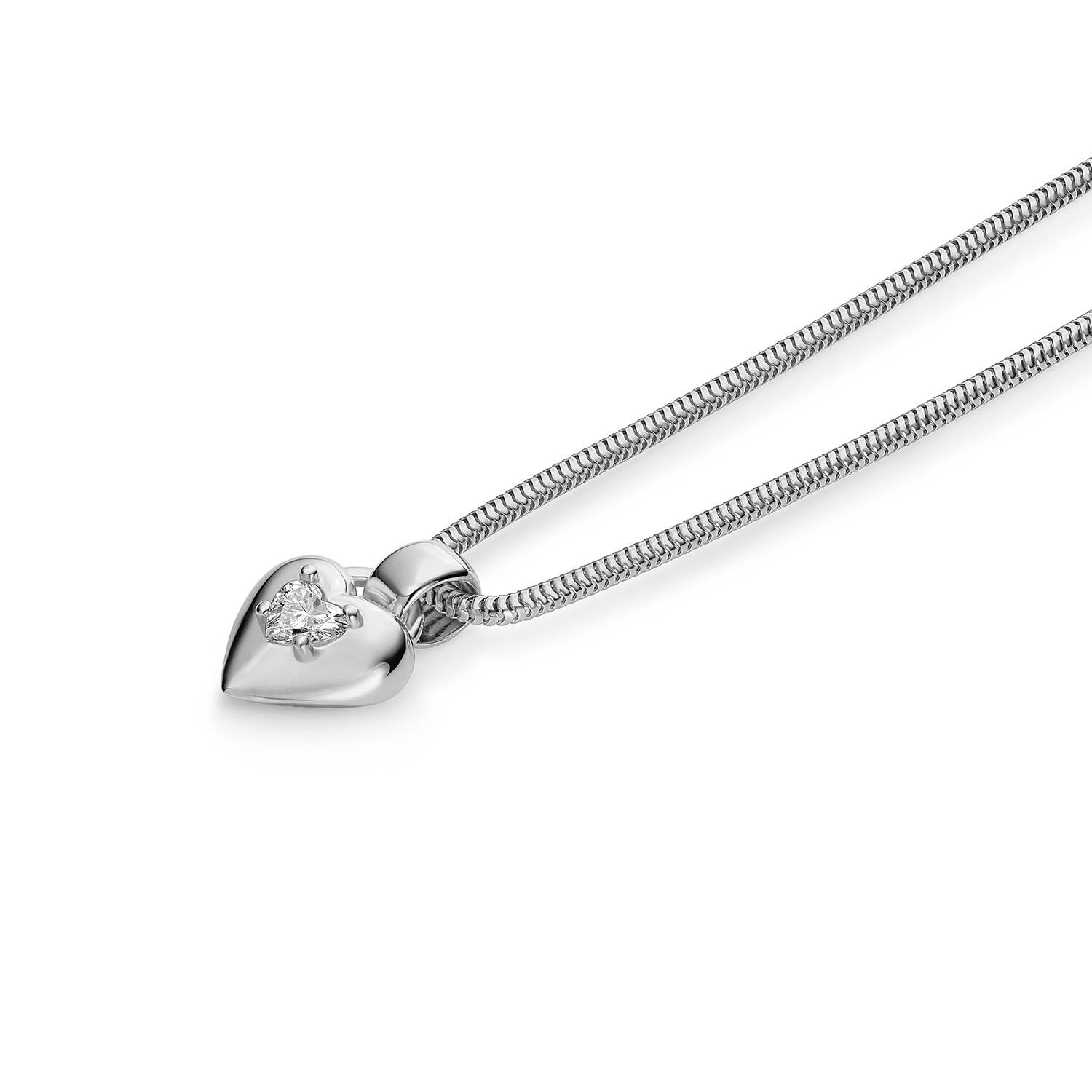 The Icon Heart 0.25CT Diamond Snake Chain Necklace in Silver-4 product photo