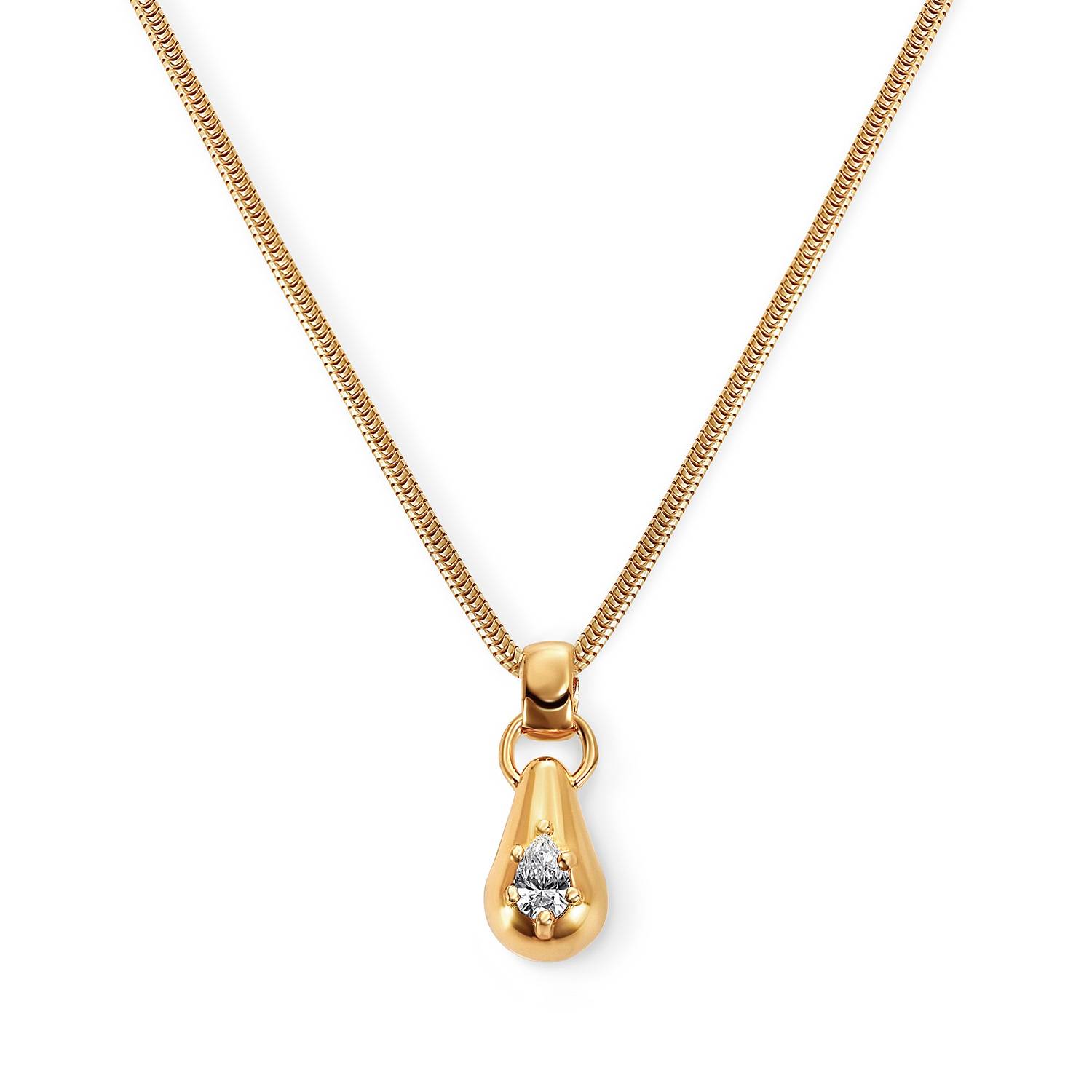 The Icon Pear 0.30CT Diamond Snake Chain Necklace in Gold-3 product photo