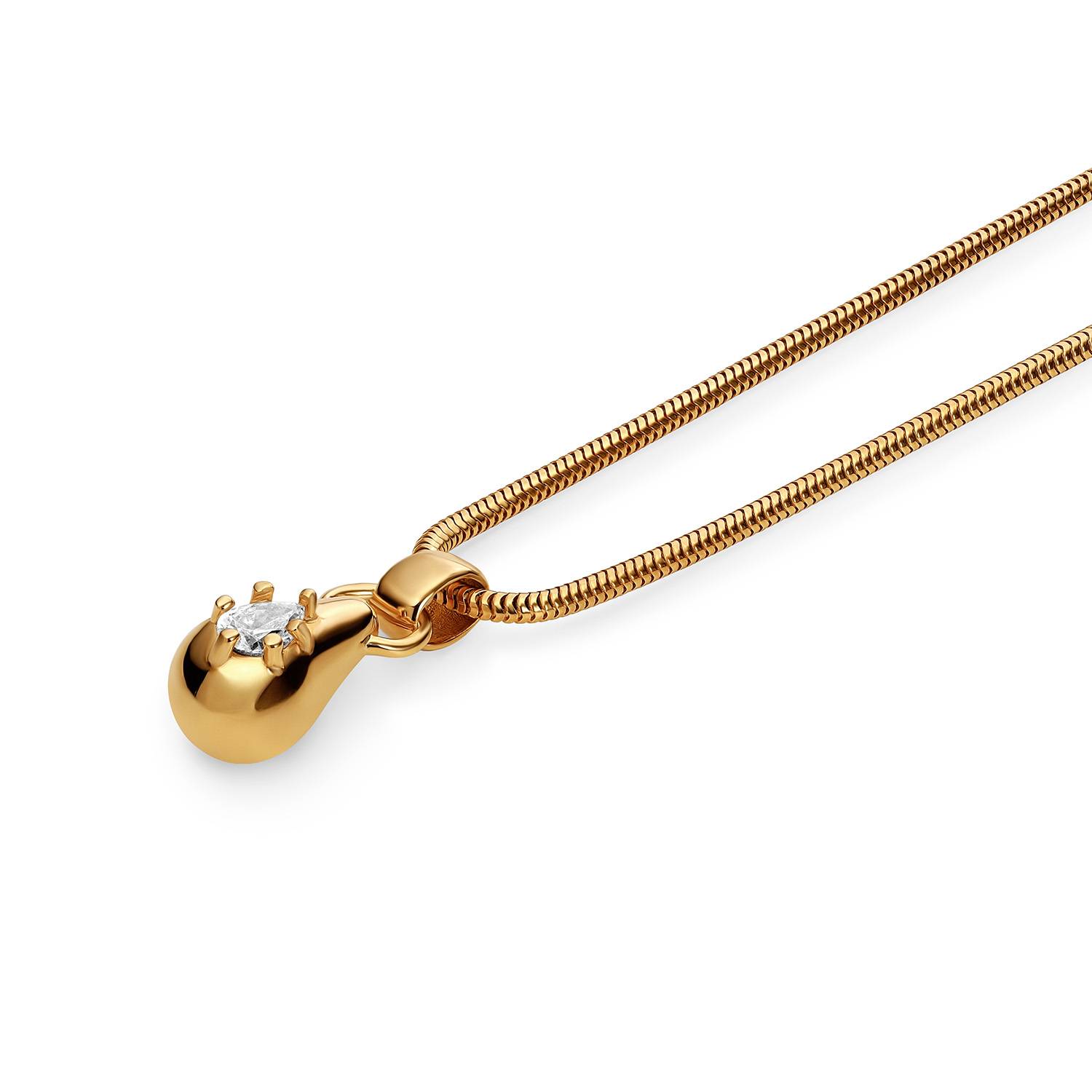 The Icon Pear 0.30CT Diamond Snake Chain Necklace in Gold-4 product photo
