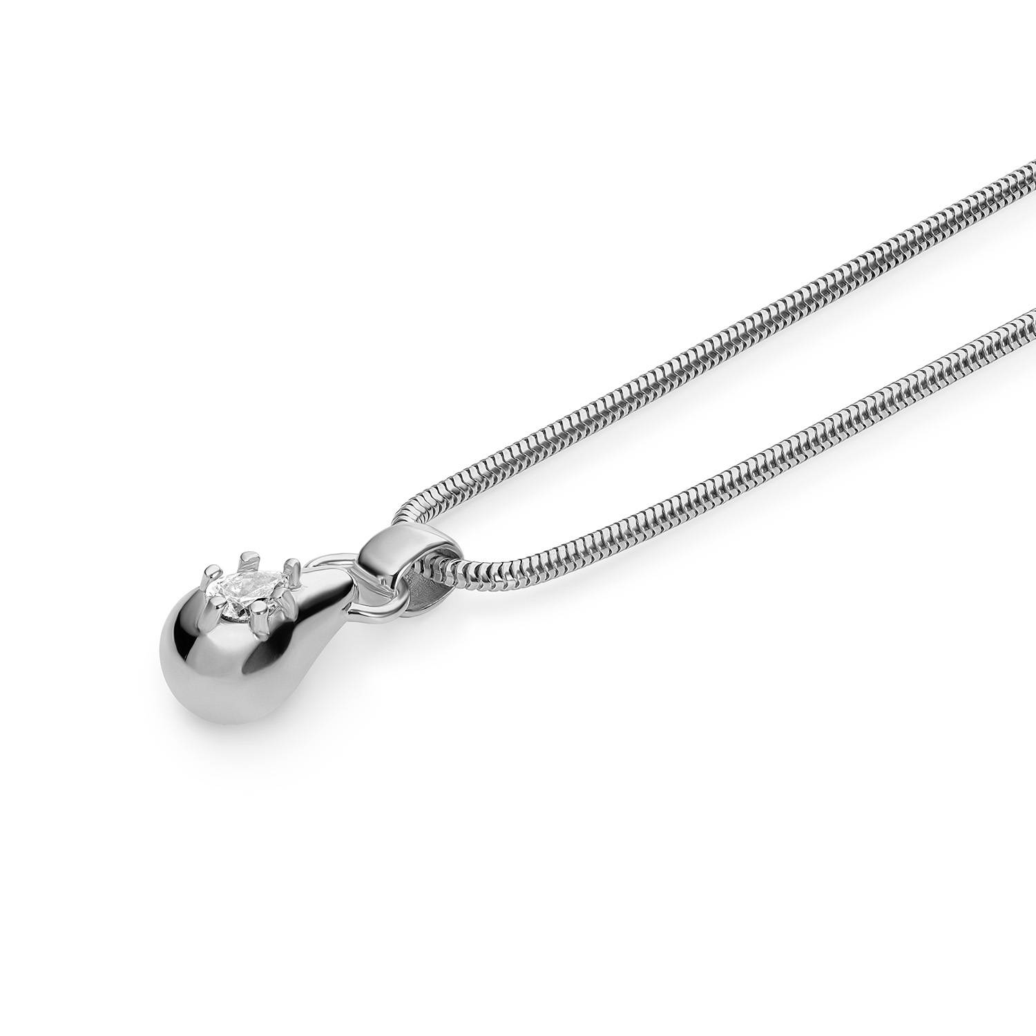The Icon Pear 0.30CT Diamond Snake Chain Necklace in Silver-4 product photo