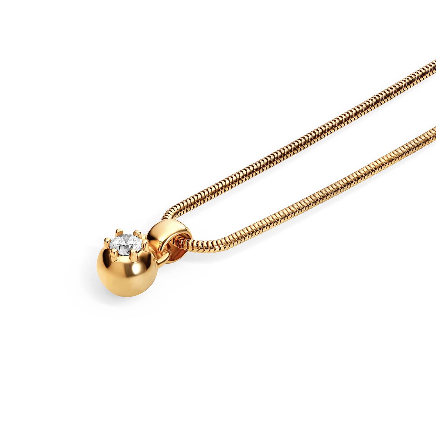 The Icon Round 0.30CT Diamond Snake Chain Necklace in Gold-4 product photo