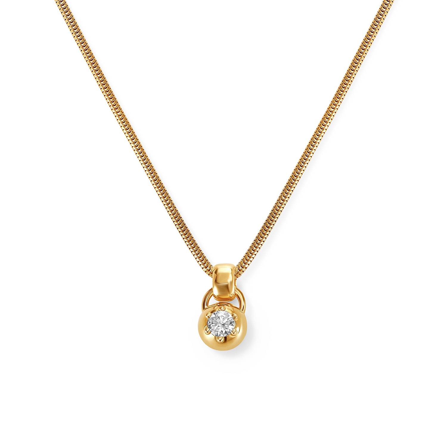 The Icon Round 0.30CT Diamond Snake Chain Necklace in Gold-3 product photo