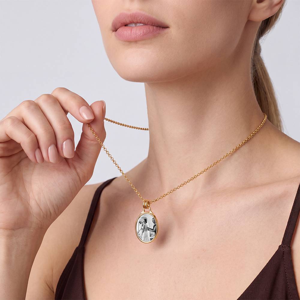 The Keepsake Oval Photo Necklace in Gold Vermeil-2 product photo