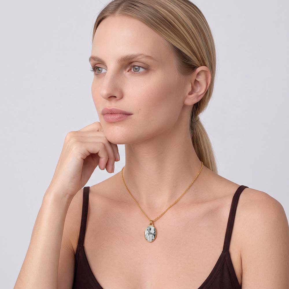 The Keepsake Oval Photo Necklace in Gold Vermeil-4 product photo