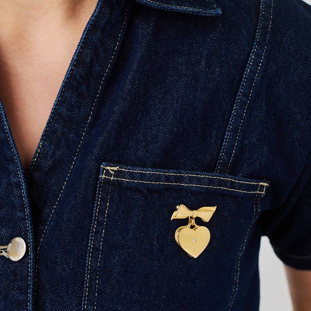 The Sweetheart Brooch in Gold Plating with 0.05CT Diamond-1 The Sweetheart Brooch in Gold Plating with 0.05CT Diamond-1 product photo