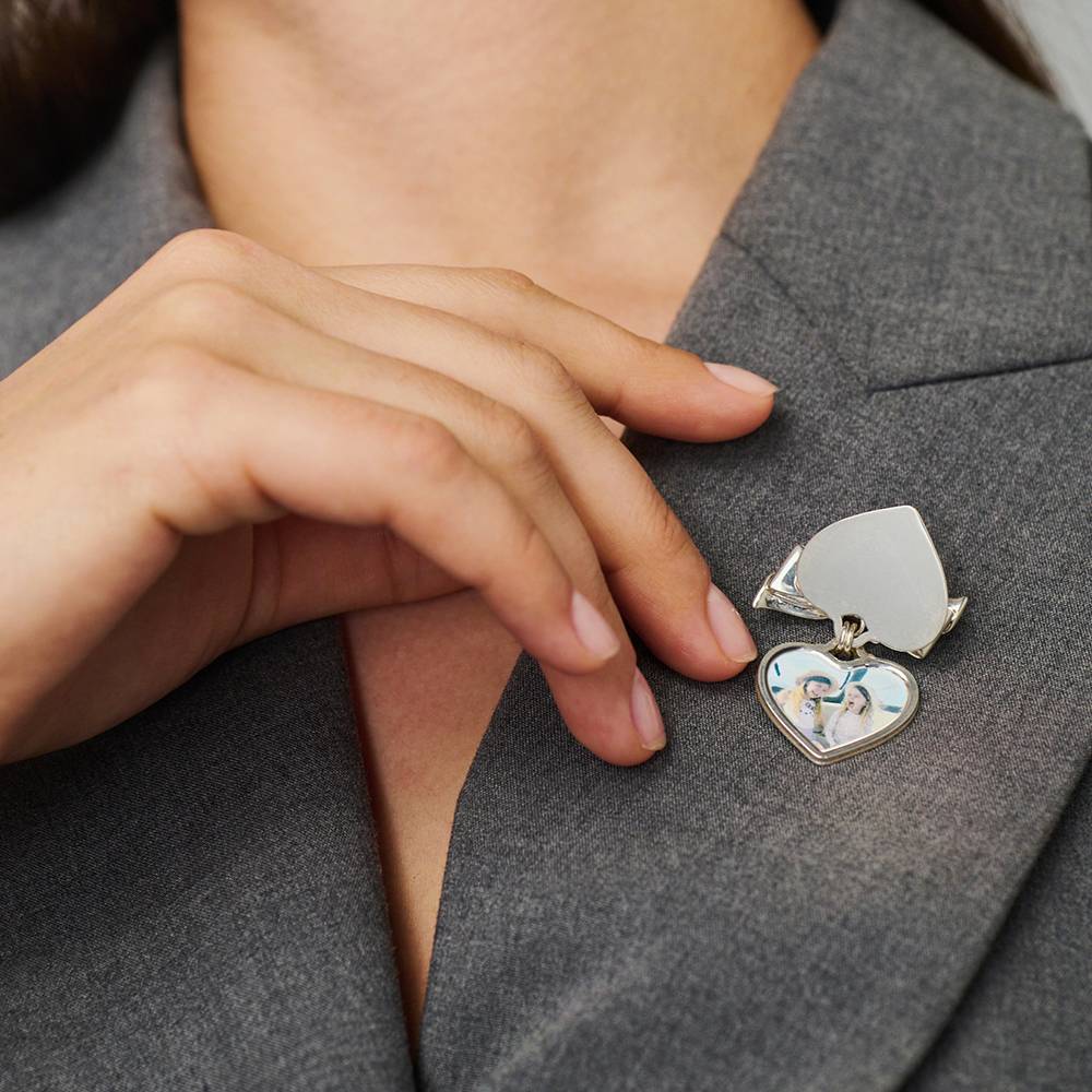 The Sweetheart Brooch in Silver with 0.05CT Diamond-4 The Sweetheart Brooch in Silver with 0.05CT Diamond-4 product photo