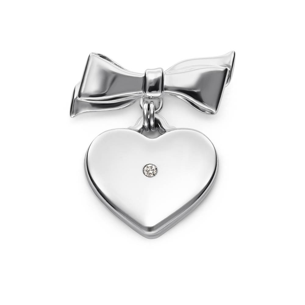 The Sweetheart Brooch in Silver with 0.05ct Diamond