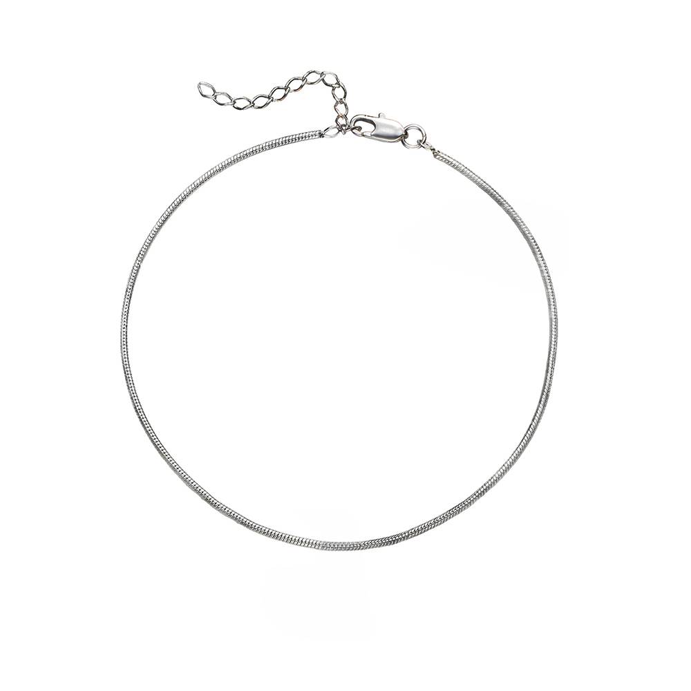 Tidal Wave Snake Chain Anklet in Silver-1 product photo
