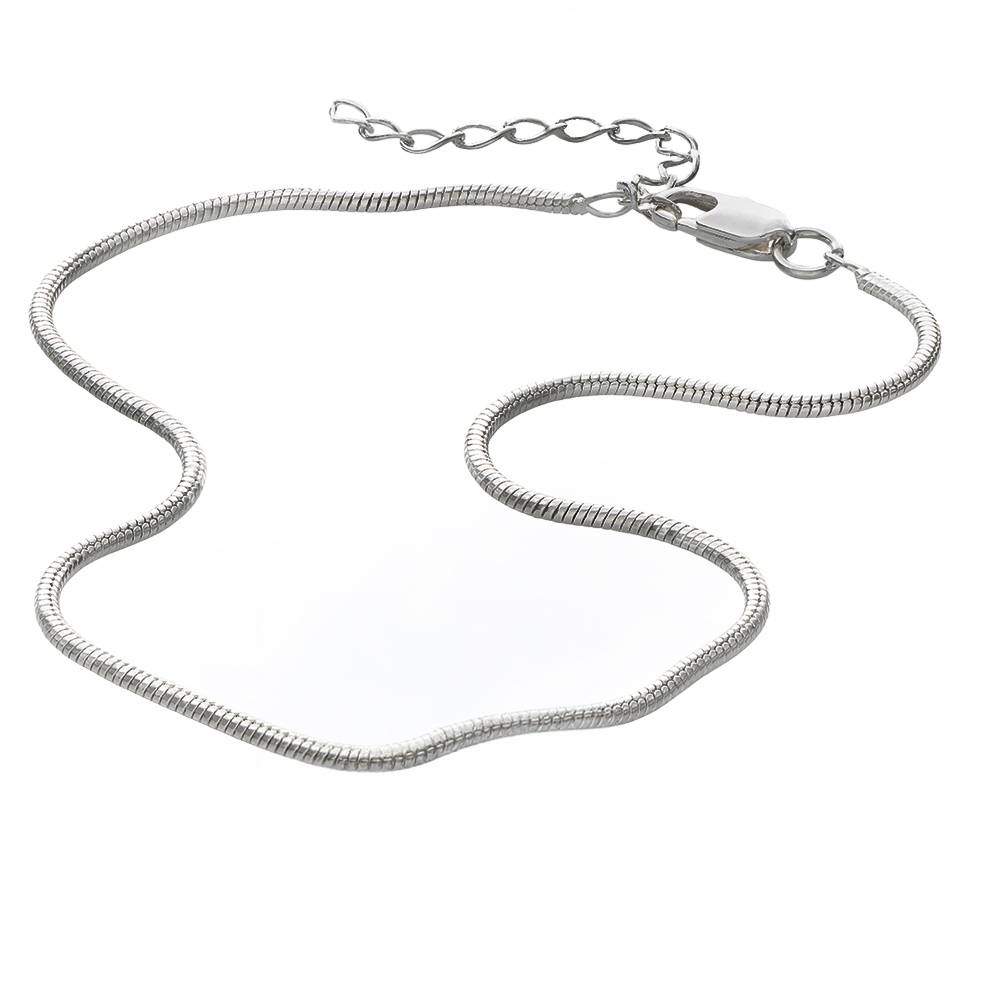 Tidal Wave Snake Chain Anklet in Silver-3 product photo