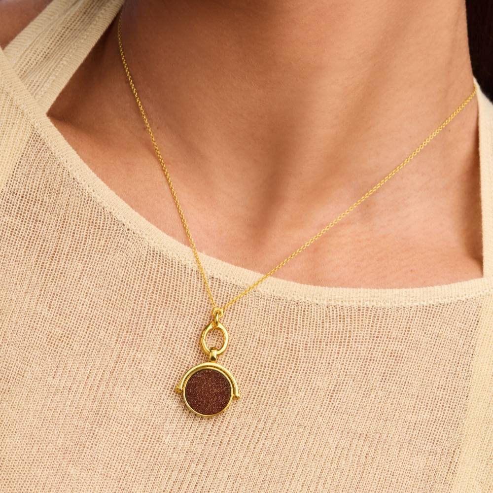 Wishing Star Spinner Pendant in Vermeil-2 Wishing Star Spinner Pendant in Vermeil-2 product photo