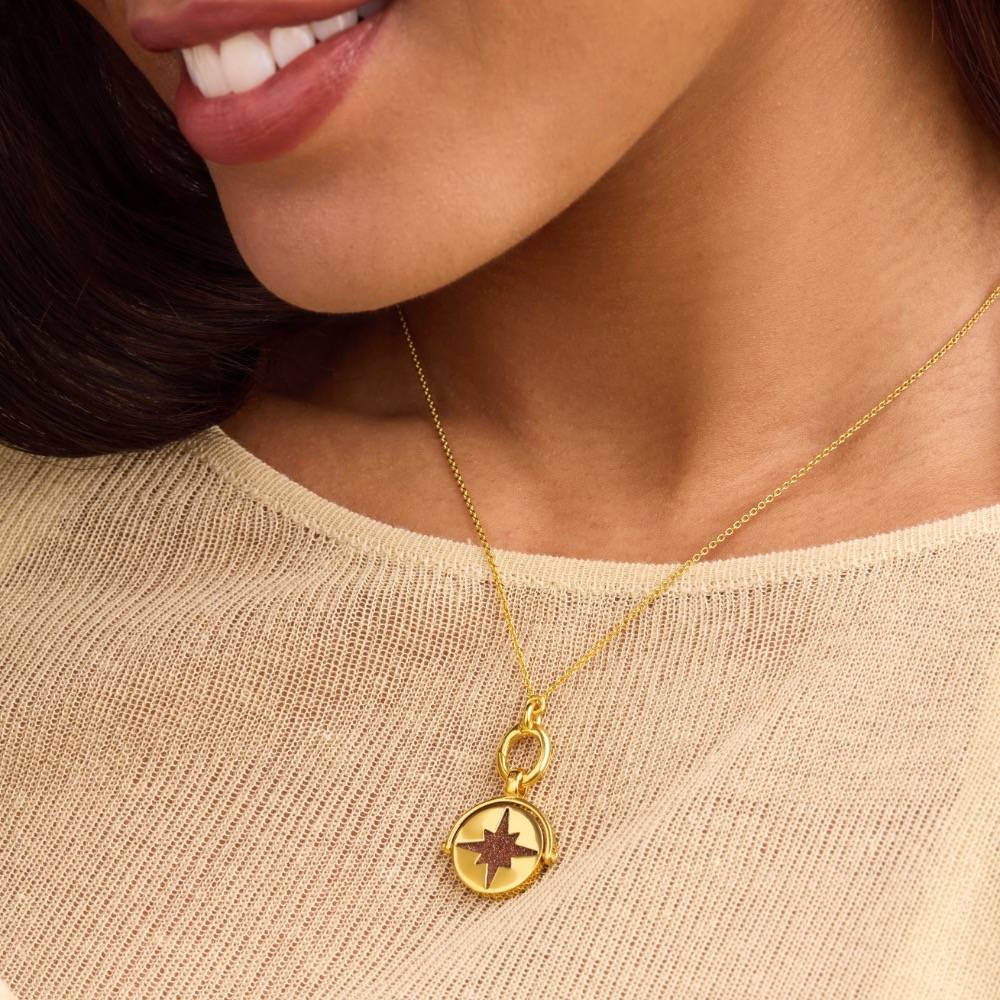 Wishing Star Spinner Pendant in Vermeil-3 Wishing Star Spinner Pendant in Vermeil-3 product photo