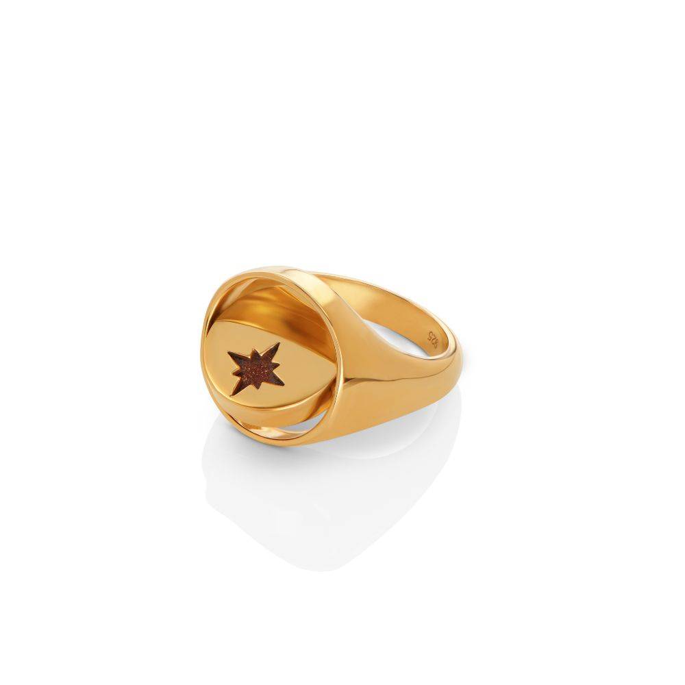 Wishing Star Spinner Signet Ring in Vermeil-3 Wishing Star Spinner Signet Ring in Vermeil-3 product photo