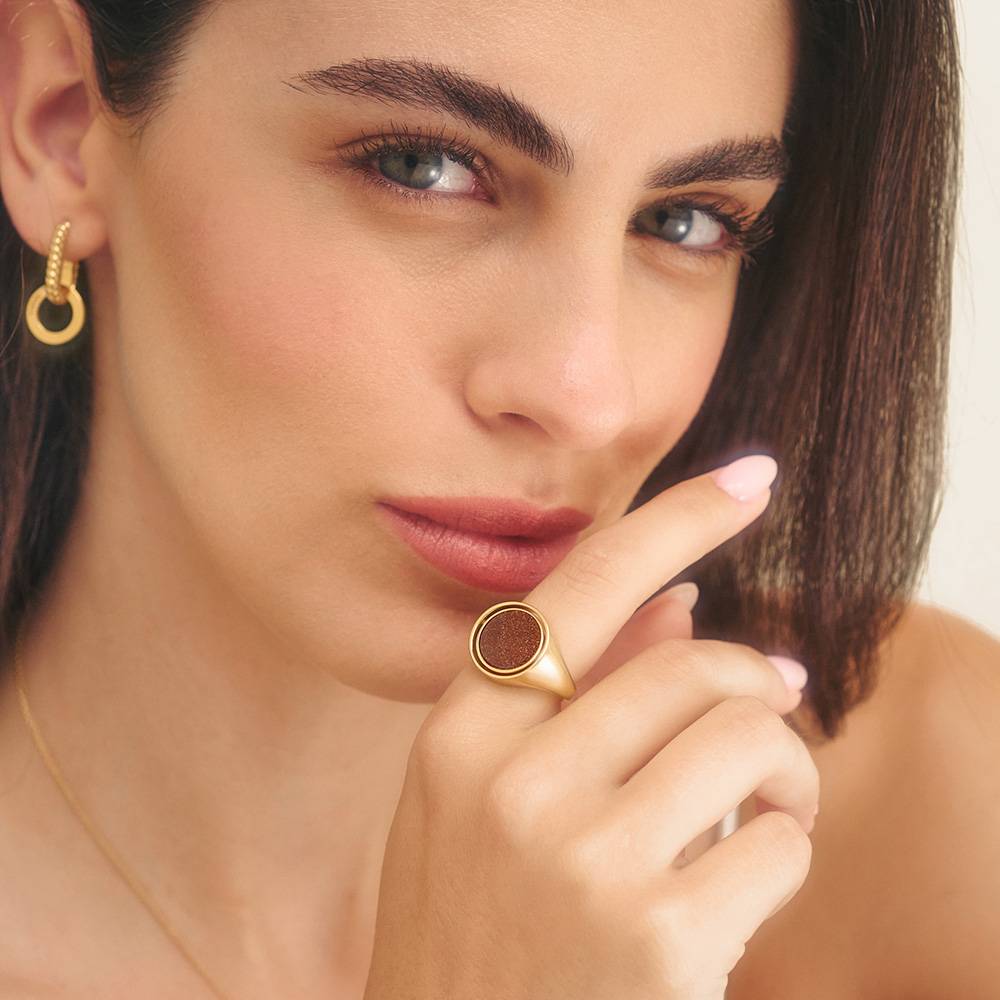 Wishing Star Spinner Signet Ring in Vermeil-2 Wishing Star Spinner Signet Ring in Vermeil-2 product photo