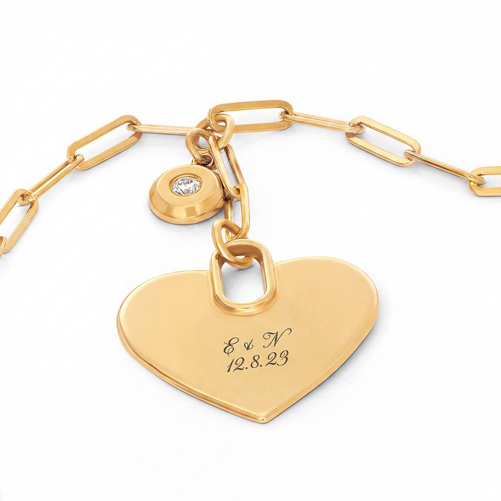 Written in Love Heart Paperclip Necklace in Gold Plating with Diamond-2 Written in Love Heart Paperclip Necklace in Gold Plating with Diamond-2 product photo