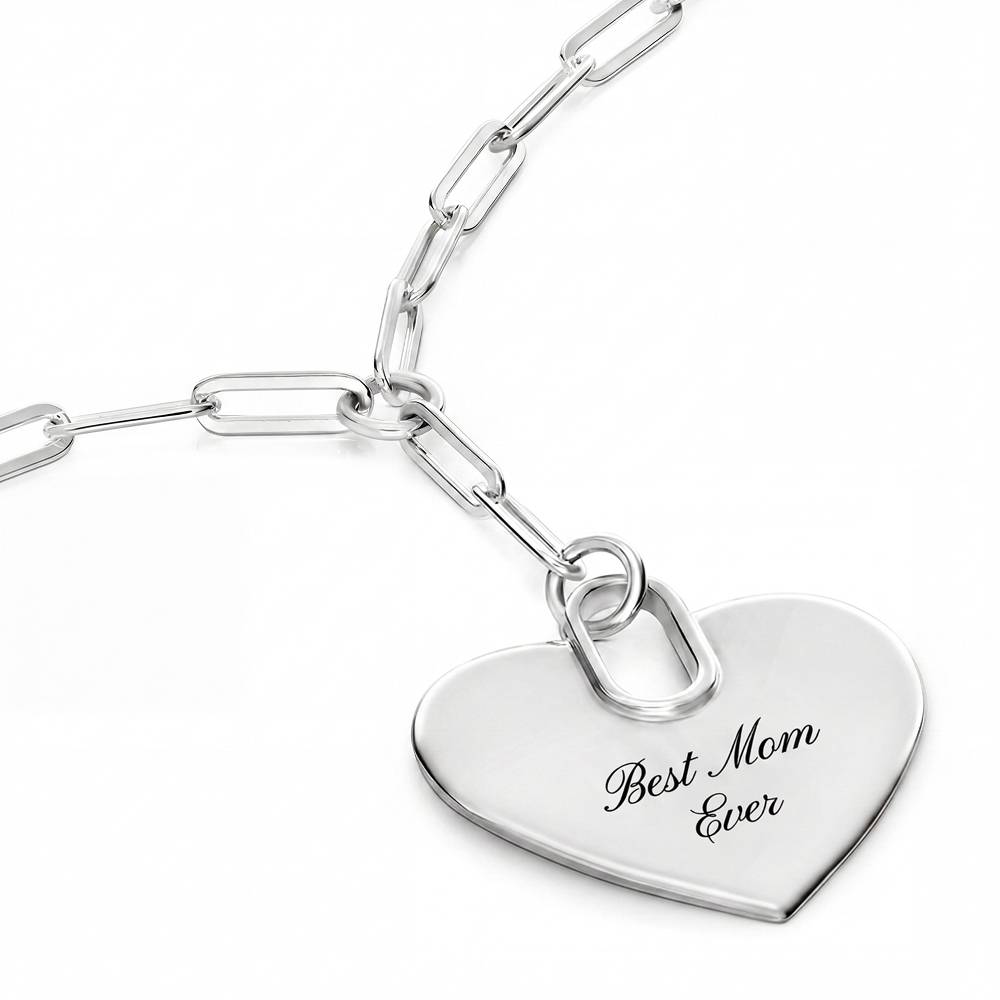 Written in Love Heart Paperclip Necklace in Silver-2 Written in Love Heart Paperclip Necklace in Silver-2 product photo