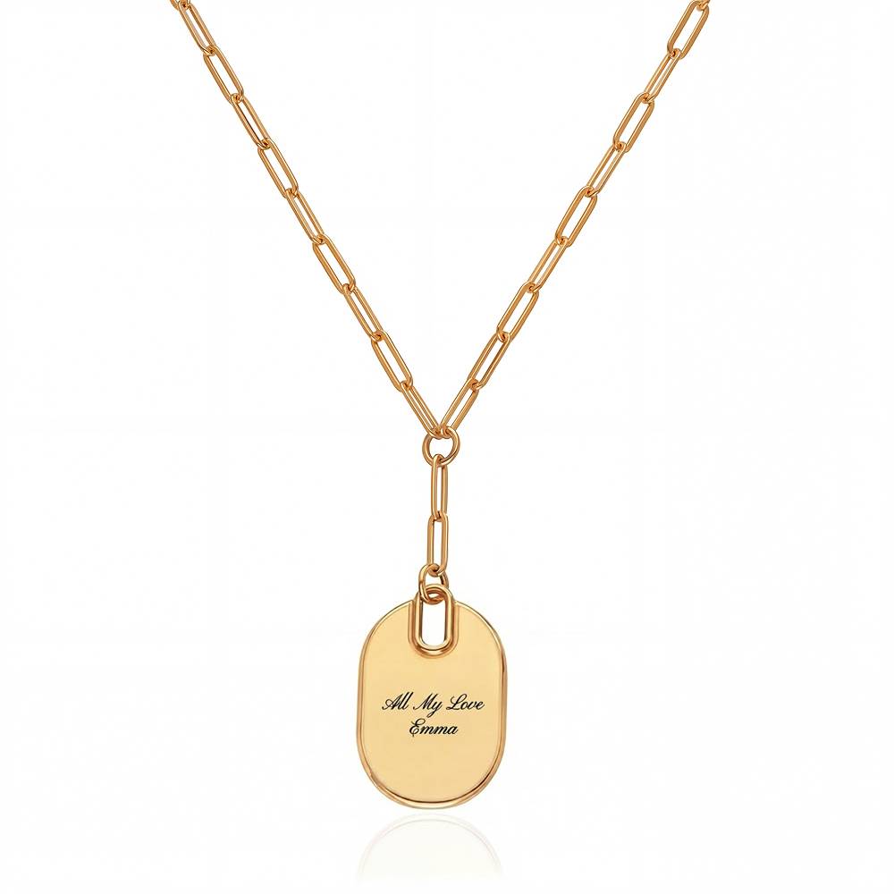 Written in Love Oval Paperclip Necklace in Gold Plating-1 Written in Love Oval Paperclip Necklace in Gold Plating-1 product photo