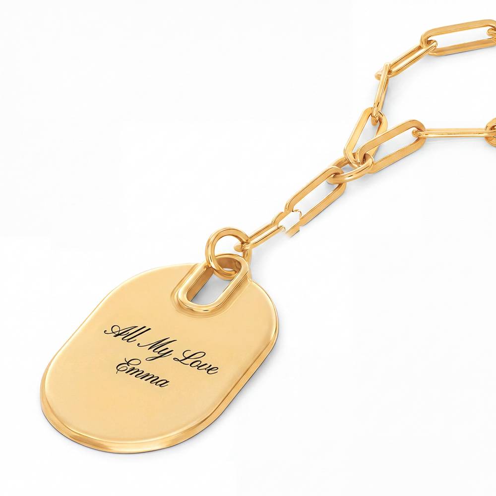Written in Love Oval Paperclip Necklace in Gold Plating-2 Written in Love Oval Paperclip Necklace in Gold Plating-2 product photo