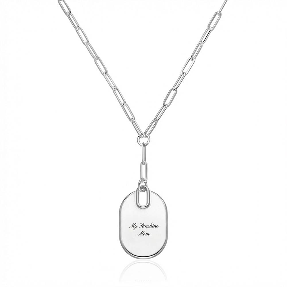 Written in Love Oval Paperclip Necklace in Silver-1 Written in Love Oval Paperclip Necklace in Silver-1 product photo