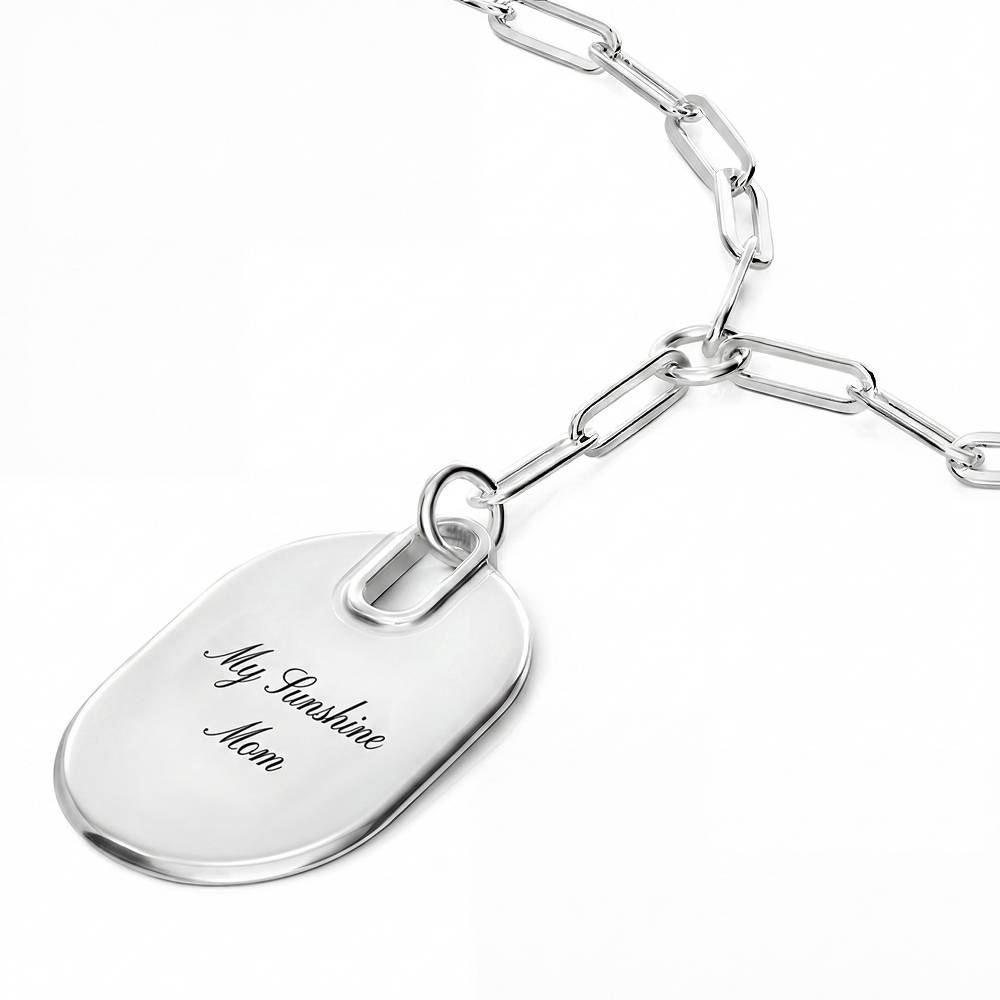 Written in Love Oval Paperclip Necklace in Silver-2 Written in Love Oval Paperclip Necklace in Silver-2 product photo