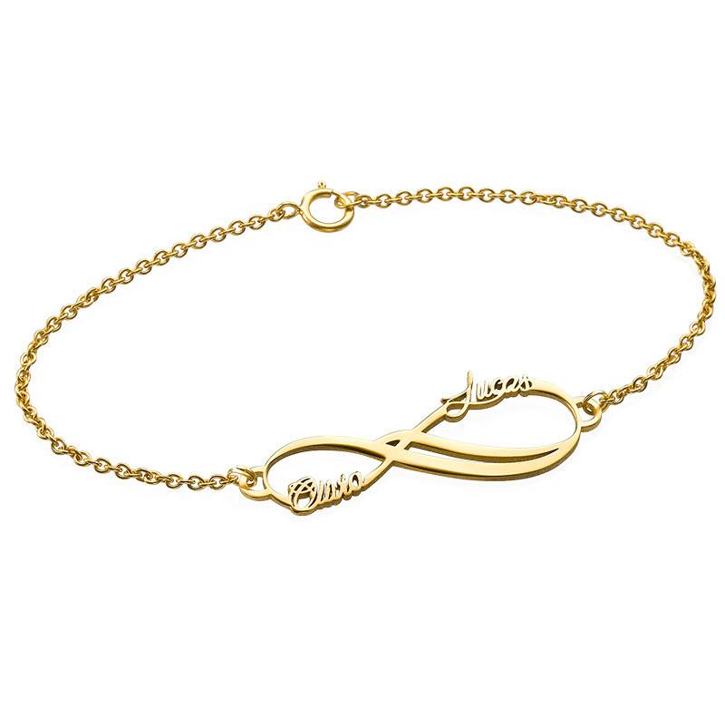 Infinity 2 Names Bracelet in 14K Solid Yellow Gold - Removal-1 product photo
