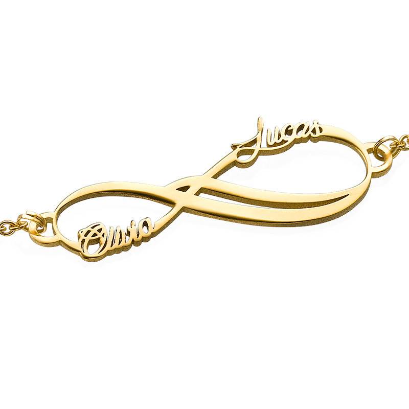 Infinity 2 Names Bracelet in 14K Solid Yellow Gold - Removal-2 product photo