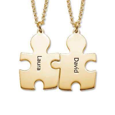 Puzzle Necklaces for Couples in 18K Gold Plating-3 product photo
