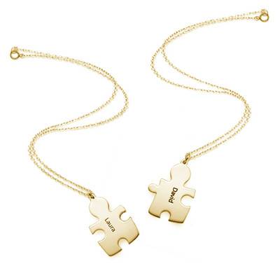 Puzzle Necklaces for Couples in 18K Gold Plating-4 product photo