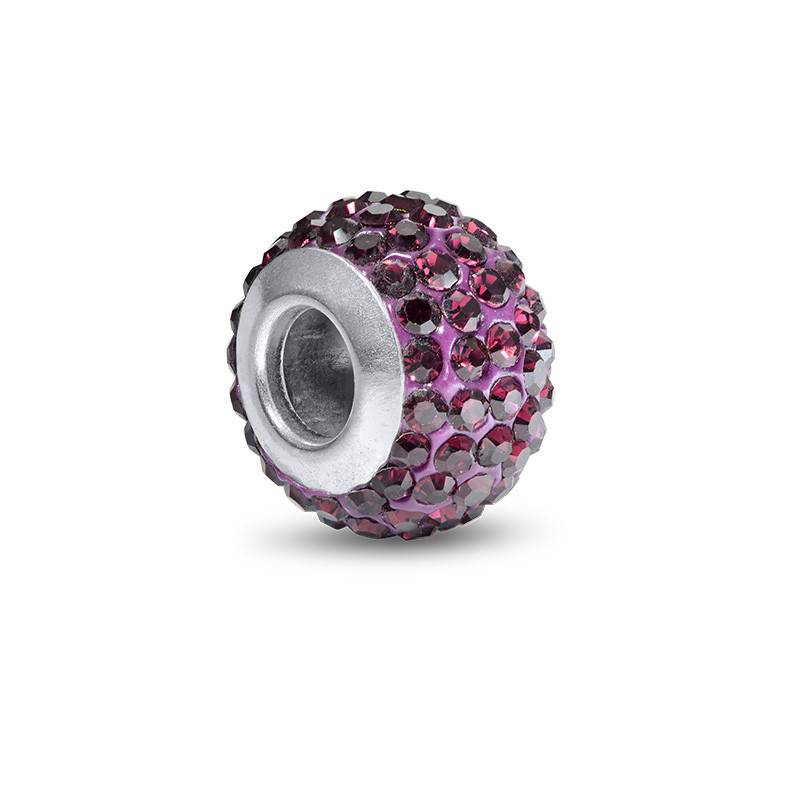 Amethyst Birthstone Bead with Cubic Zirconia-3 Amethyst Birthstone Bead with Cubic Zirconia-3 product photo