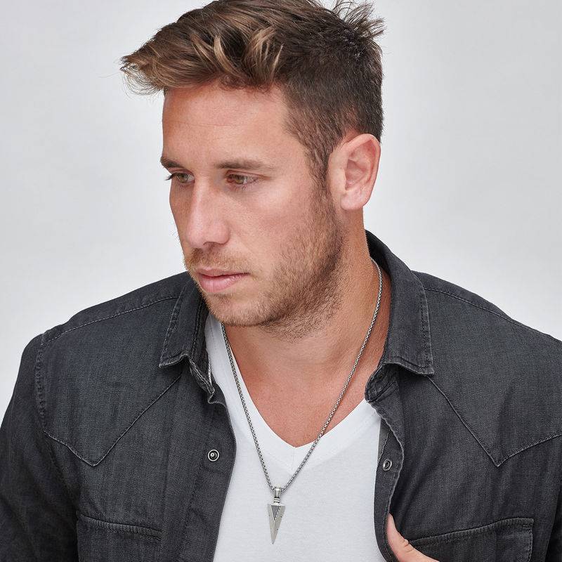 Arrow Necklace in Sterling Silver for Men-3 product photo