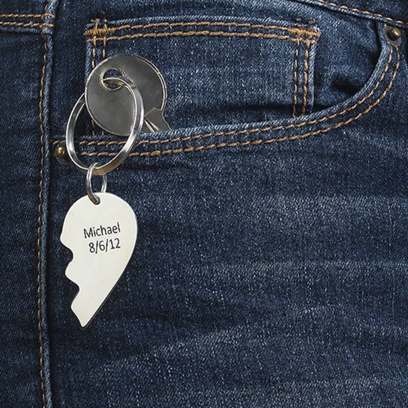 Breakable Heart Keychain in Sterling Silver-1 product photo