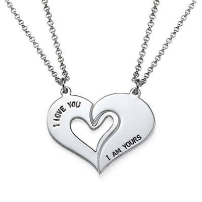 Breakable Heart Necklace for Couples in Silver-2 product photo