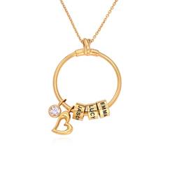 Theo Grace Linda Circle Pendant Necklace in Gold Plating