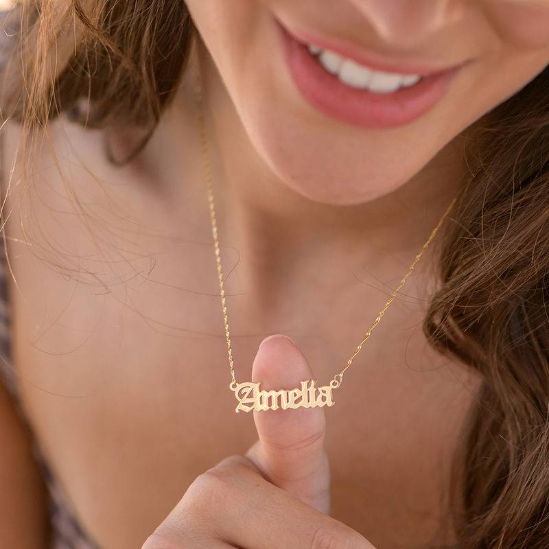 Custom Gothic Name Necklace in Gold Plating-7 Custom Gothic Name Necklace in Gold Plating-7 product photo