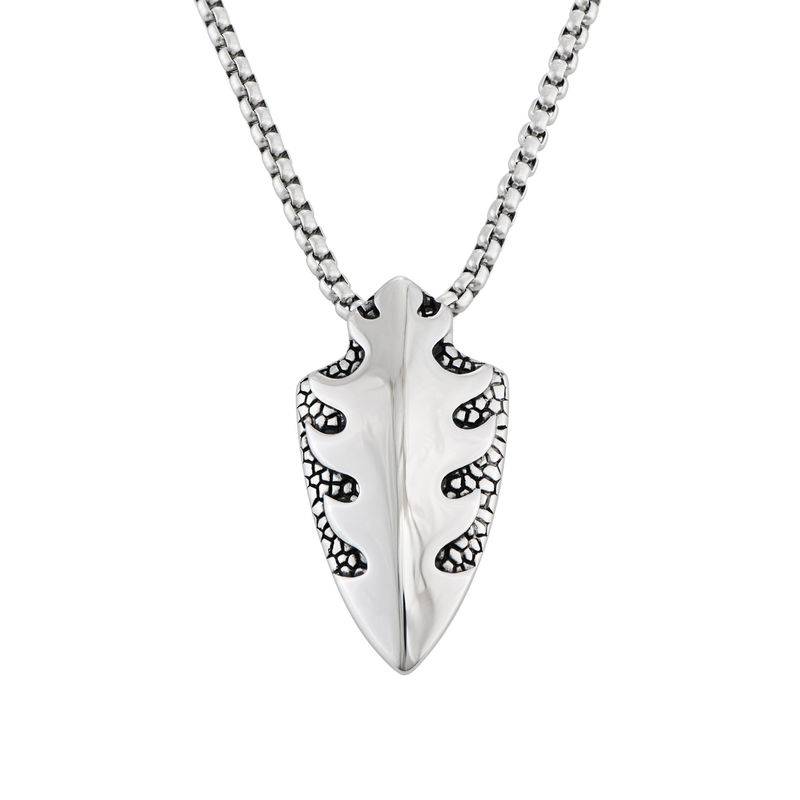 Custom Stilet Shield Necklace for Men in Stainless Steel-4 product photo