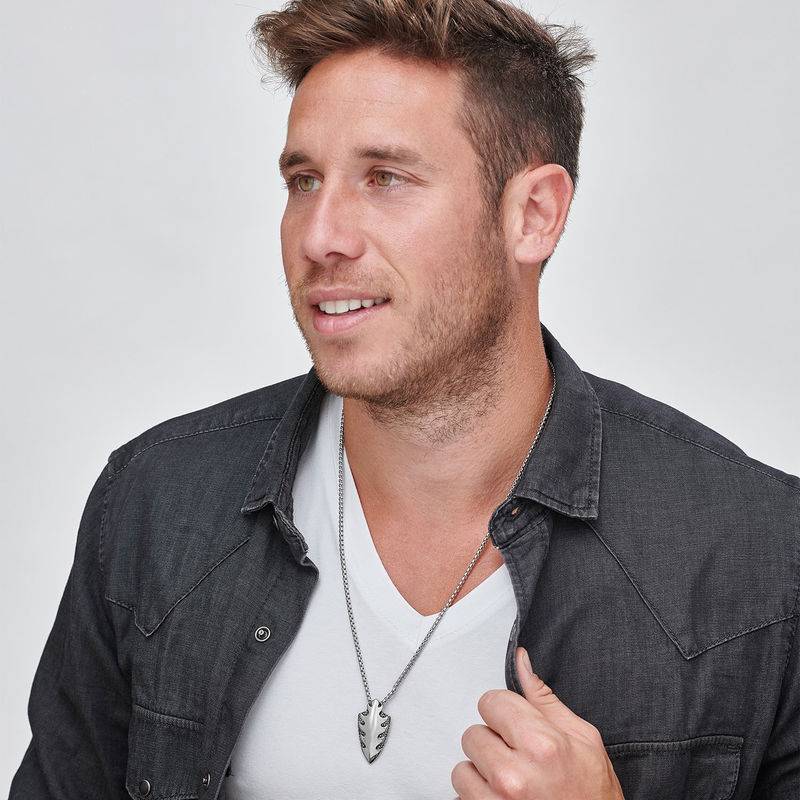 Custom Stilet Shield Necklace for Men in Stainless Steel-5 product photo