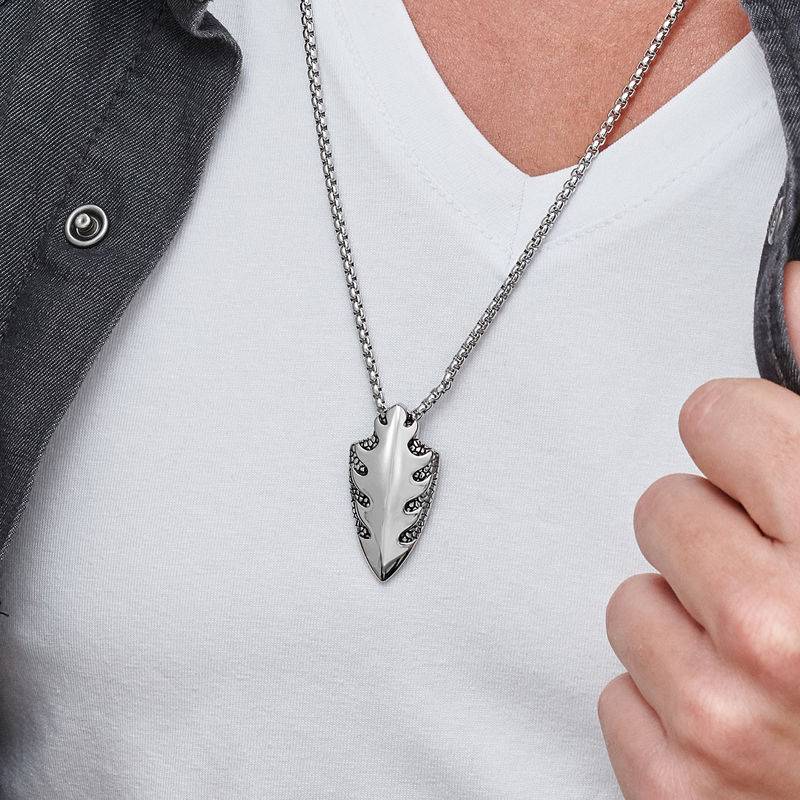 Custom Stilet Shield Necklace for Men in Stainless Steel-1 product photo