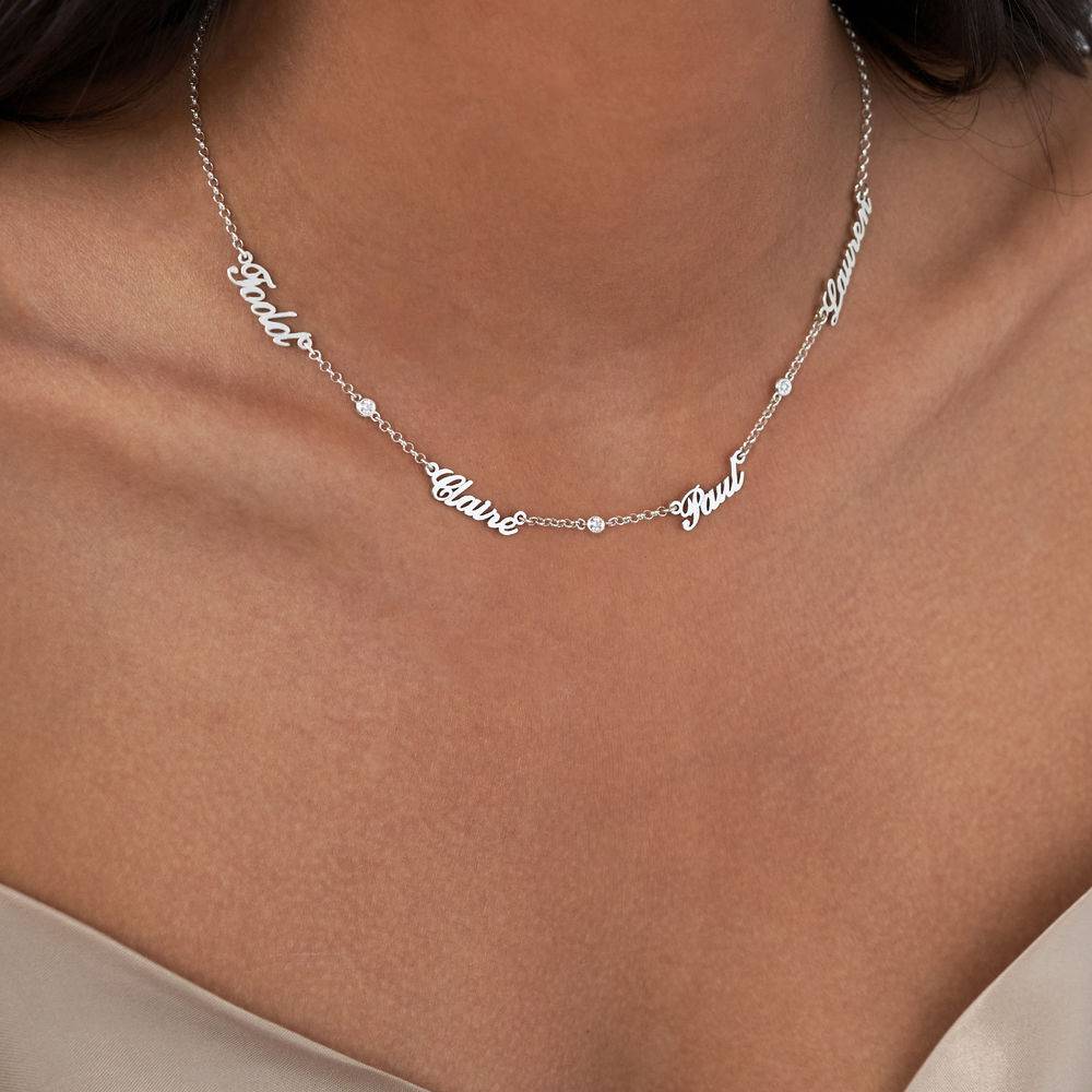 Heritage Multiple Name Necklace with Diamonds in Sterling Silver-1 Heritage Multiple Name Necklace with Diamonds in Sterling Silver-1 product photo