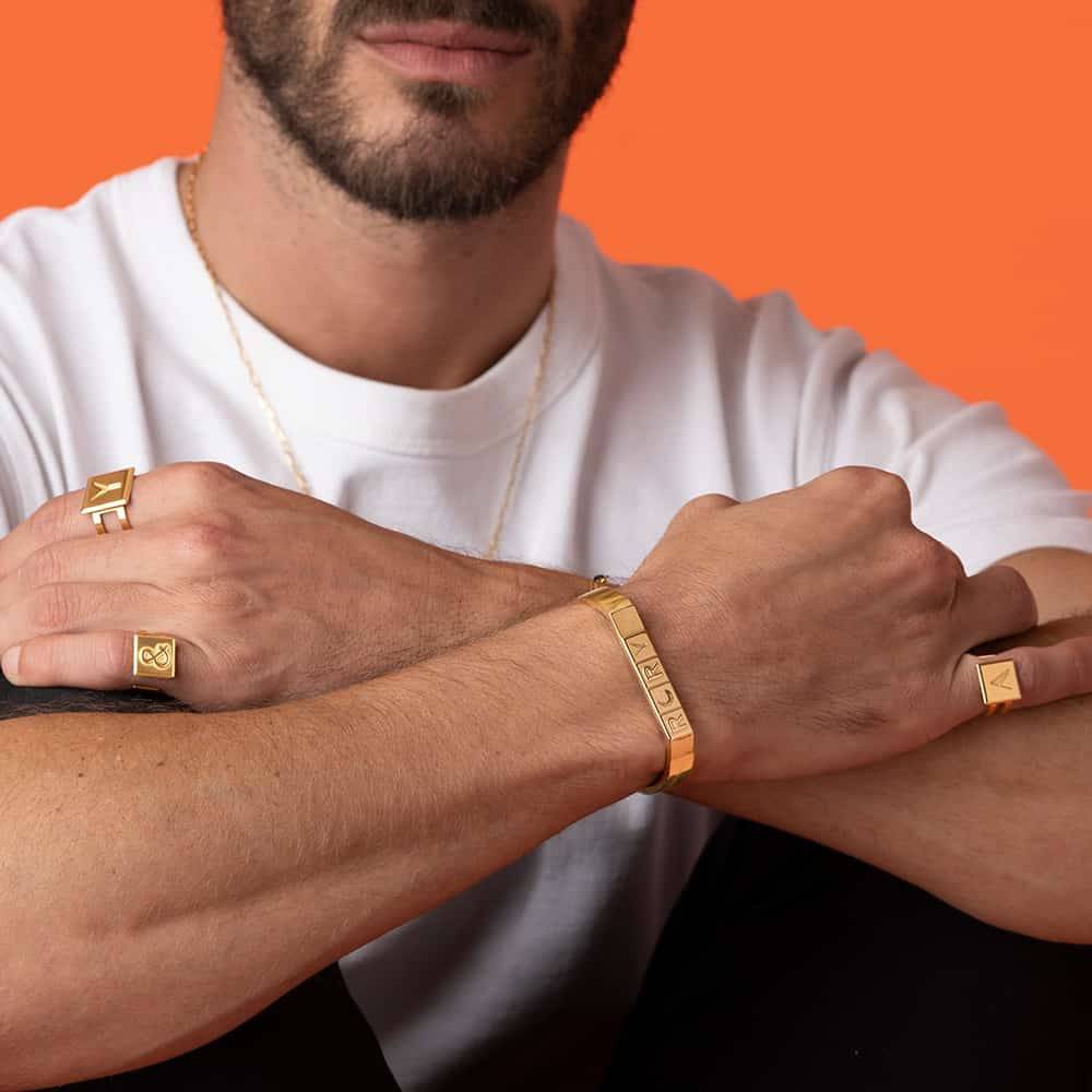 Domino ™ Unisex Board Cuff in 18k Gold Plating-1 product photo