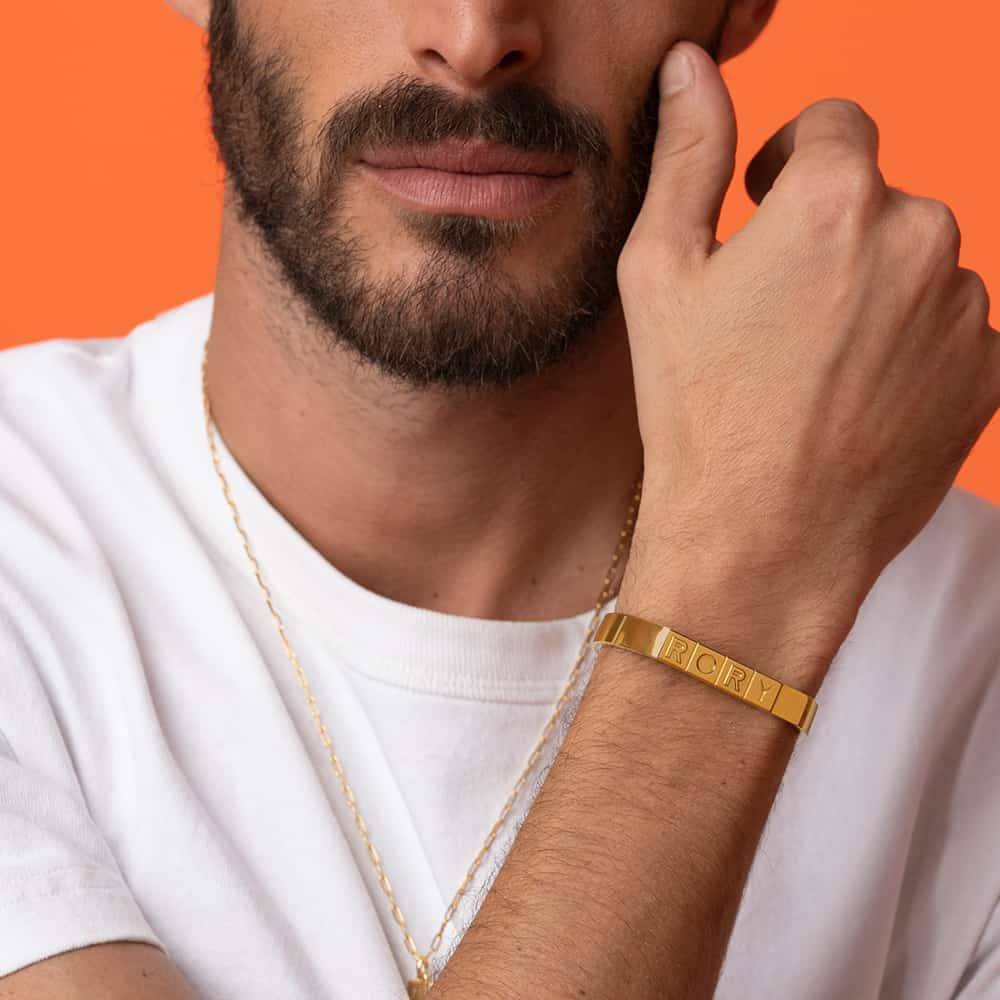 Domino ™ Unisex Board Cuff in 18k Gold Plating-5 product photo