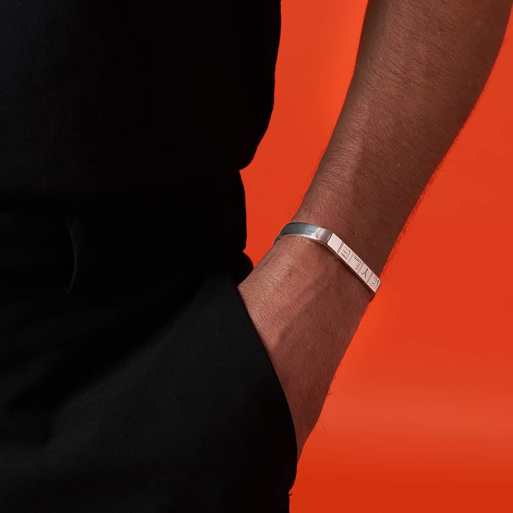 Domino ™ Unisex Board Cuff in Sterling Silver-5 product photo