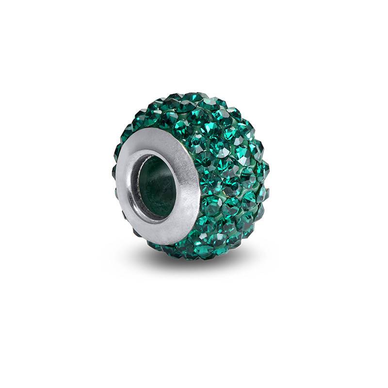 Emerald Birthstone Bead with Cubic Zirconia-3 Emerald Birthstone Bead with Cubic Zirconia-3 product photo