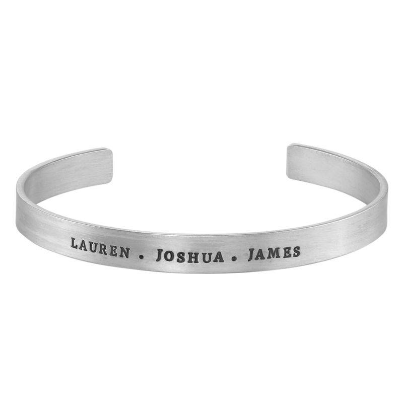 Engraved Cuff Bracelet in Sterling Silver for Men-4 product photo